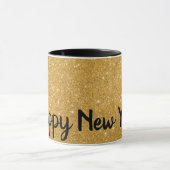 Happy New Year Gold Glitzer Effect Coffee Tasse (Zentrum)