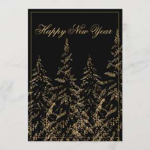 Happy New Year Gold Glitzer Elegante Urlaubskarte Feiertagskarte