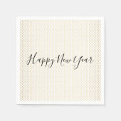 Happy New Year Gold Polka Dot Holiday Napkin Serviette (Vorderseite)