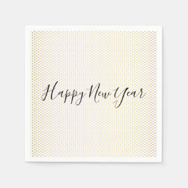 Happy New Year Gold Polka Dot Holiday Napkin Serviette