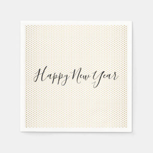 Happy New Year Gold Polka Dot Holiday Napkin Serviette
