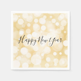 Happy New Year Gold Polka Dot Holiday Napkin Serviette
