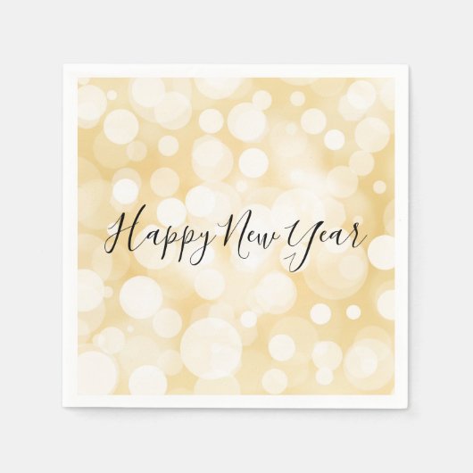 Happy New Year Gold Polka Dot Holiday Napkin Serviette (Vorderseite)