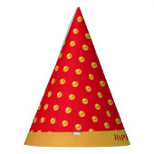 Happy New Year & Gold Polka Dots Partyhütchen (Links)