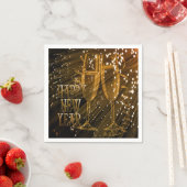 Happy New Year Gold Sparkle Champagne Napkins Serviette (Beispiel)