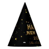 Happy New Year Gold Stars & Glitzern Partyhütchen (Links)