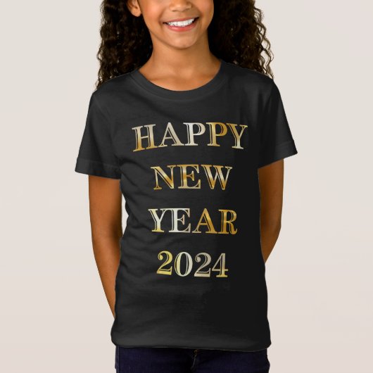 Happy New Year Gold T-Shirt (Vorderseite)