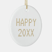 Happy New Year Gold Zollnummer Weihnachten Keramik Ornament (Rechts)