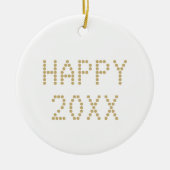Happy New Year Gold Zollnummer Weihnachten Keramik Ornament (Vorne)