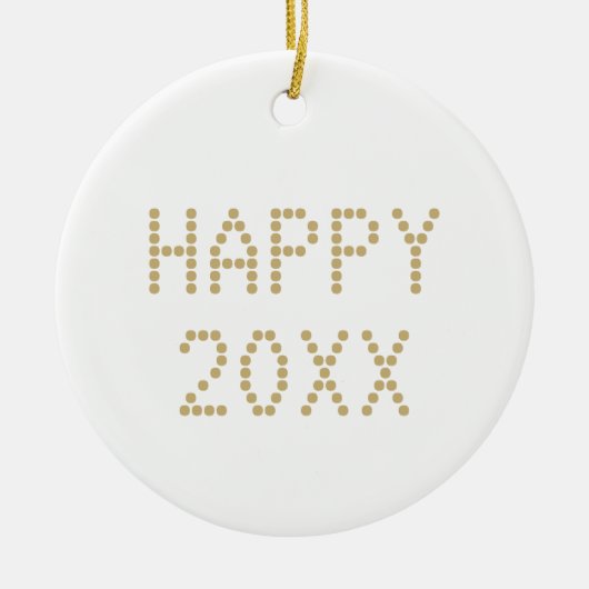 Happy New Year Gold Zollnummer Weihnachten Keramik Ornament (Vorne)