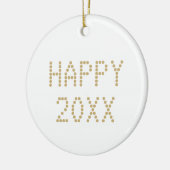Happy New Year Gold Zollnummer Weihnachten Keramik Ornament (Links)
