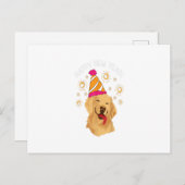 Happy New Year Golden Retriever Feuerwerk Sparkle Postkarte (Vorne/Hinten)