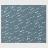 Happy New Year Golden Script Blue Celesty Gray Geschenkpapier (Flach)