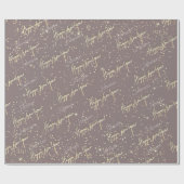 Happy New Year Golden Script Individuelle Name Bro Geschenkpapier (Flach)
