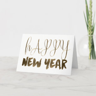 Happy New Year Golden Text Gold Typografie Feiertagskarte