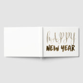 Happy New Year Golden Text Gold Typografie Gästebuch (Voll)