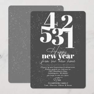 Happy New Year Graue Countdown Bewegung Ankündigun Feiertagskarte