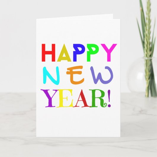 Happy New Year Greeting card Dankeskarte (Vorderseite)