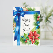 Happy New Year Greeting Card Dankeskarte (Stehend Vorderseite)