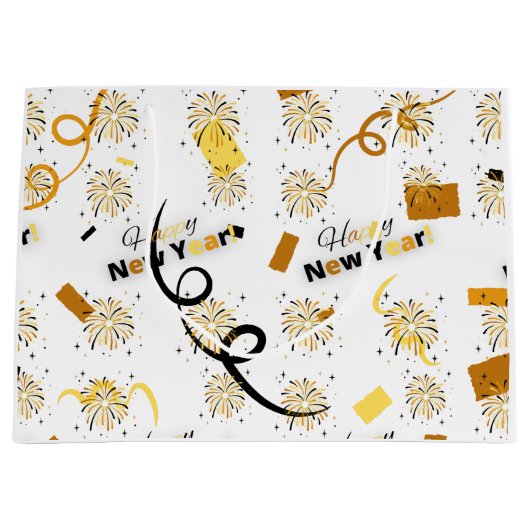 Happy New Year Große Geschenktasche Geschenktüte (Vorderseite)
