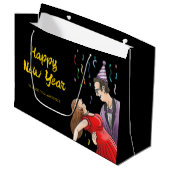 Happy New Year Große Geschenktüte (Vorderseite Schrägansicht)