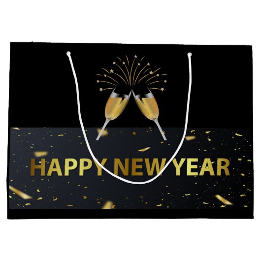 Happy New Year Große Geschenktüte (Rückseite)