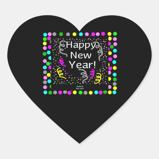 Happy New Year Gruß Heart Sticker (Vorderseite)