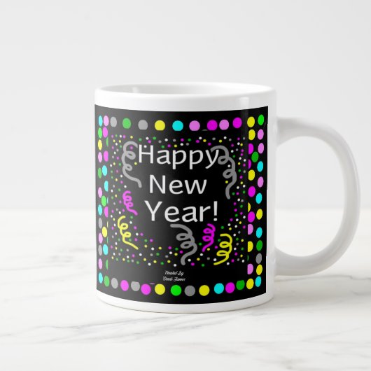 Happy New Year Gruß Jumbo Tasse (Rechts)