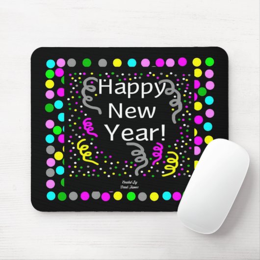 Happy New Year Gruß Mouse Pad Mousepad (Mit Mouse)