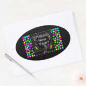Happy New Year Gruß Oval Sticker (Umschlag)