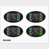 Happy New Year Gruß Oval Sticker (Blatt)