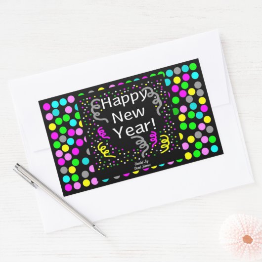 Happy New Year Gruß Rectangle Aufkleber (Umschlag)