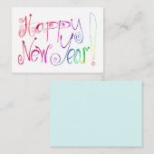 Happy New Year Gruß Regenbogenhandhabettering Hinw Mitteilungskarte (Vorne/Hinten)