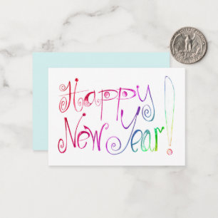 Happy New Year Gruß Regenbogenhandhabettering Hinw Mitteilungskarte