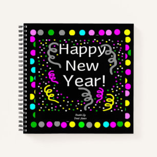 Happy New Year Gruß Spiral Notebook Notizblock