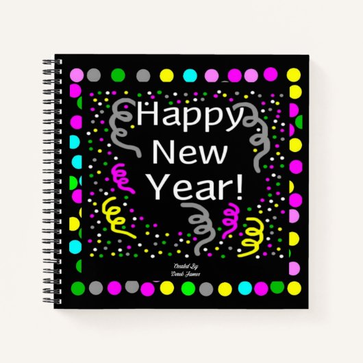 Happy New Year Gruß Spiral Notebook Notizblock (Vorderseite)