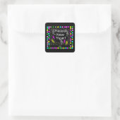 Happy New Year Gruß Square Sticker (Tasche)