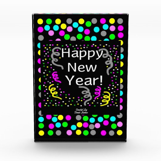Happy New Year Gruß Vertical Foto Block (Vorderseite)