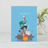 Happy New Year Grußkarte Dankeskarte (Stehend Vorderseite)