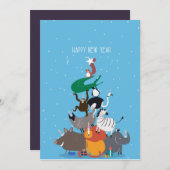 Happy New Year Grußkarte Dankeskarte (Vorne/Hinten)