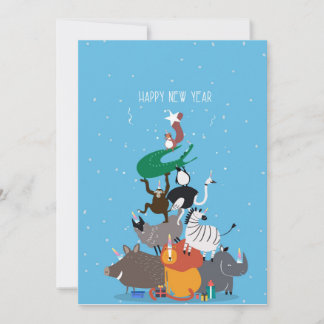 Happy New Year Grußkarte Dankeskarte