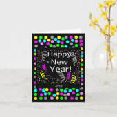 Happy New Year Grußkarte Vertikale Grußkarte Karte (Gelbe Blume)