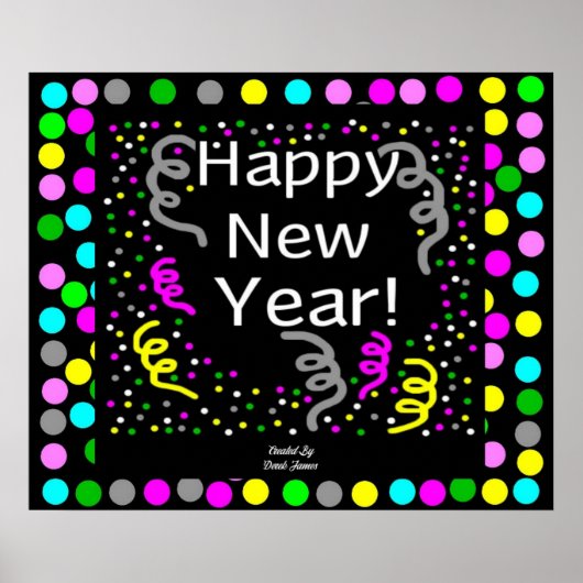 Happy New Year Grußplakat Poster (Vorne)
