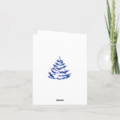 Happy New Year Hand gezeichnet White Blue Postcard Karte (Rückseite)