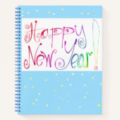 Happy New Year Handling zeichnend Spiral Notizblock (Vorderseite)