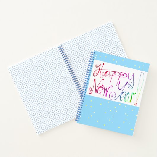Happy New Year Handling zeichnend Spiral Notizblock (Innenseite)