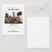 Happy New Year Handschrift Foto Holiday Mitteilungskarte (Vorne/Hinten)