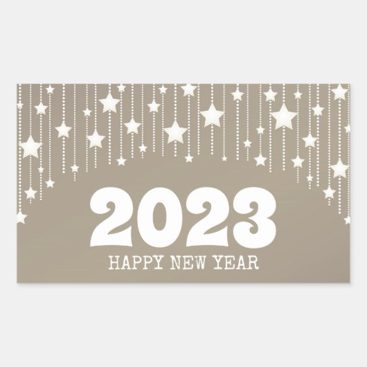 Happy New year hangstars garland Rectangle S Rechteckiger Aufkleber (Vorderseite)