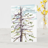 Happy New Year Hawk Winter Tree Winter Sky Karte (Gelbe Blume)