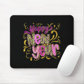 Happy New Year Hello 2026 Retro Leopard Mousepad (Mit Mouse)